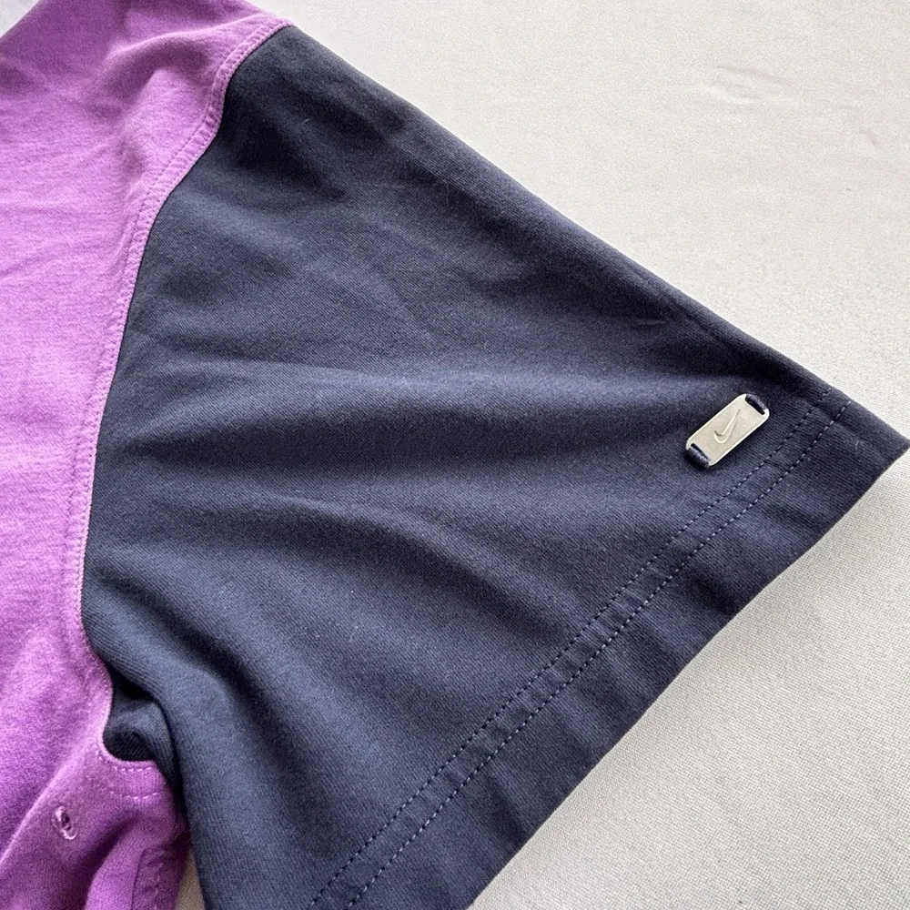 Nike Dri-FIT Polo Shirt XL Purple Navy Colorblock Pocket Standard Fit‎